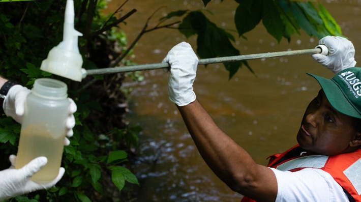 Fisseha Mengistu, a hydrologic technician with the U.S. Geological Survey (USGS)