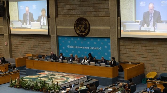 People gathered in a conference hall