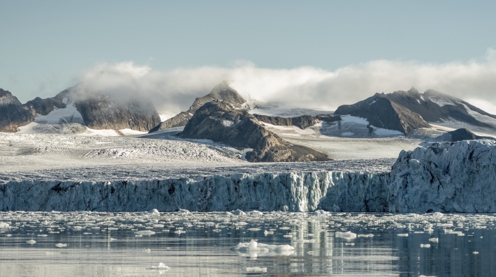 A wide angle view of melting glaciers 