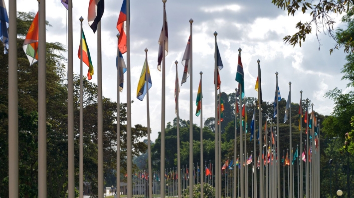 Flags at UNEP HQ, Nairobi