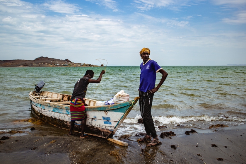 Fishermen at work on Kenya’s lake Turkana   