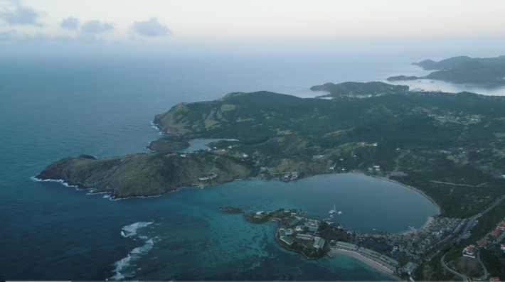 Aerial view of coastline